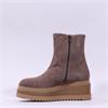 Marco Moreo Stockholm SideZip Wedge Boot - Dark Taupe Suede